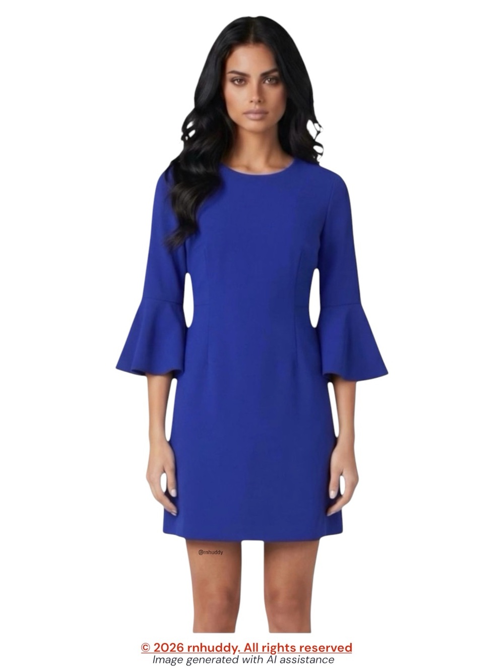 Vince Camuto size 8 electric blue split bell sleeve dress